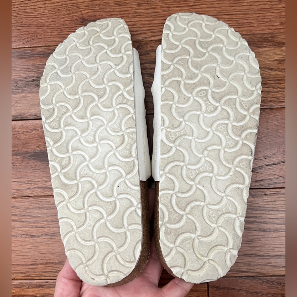 Birkenstock Granada White Double Straps Slide Sandals Sz EU 39 M 6 W 8 - Picture 8 of 8